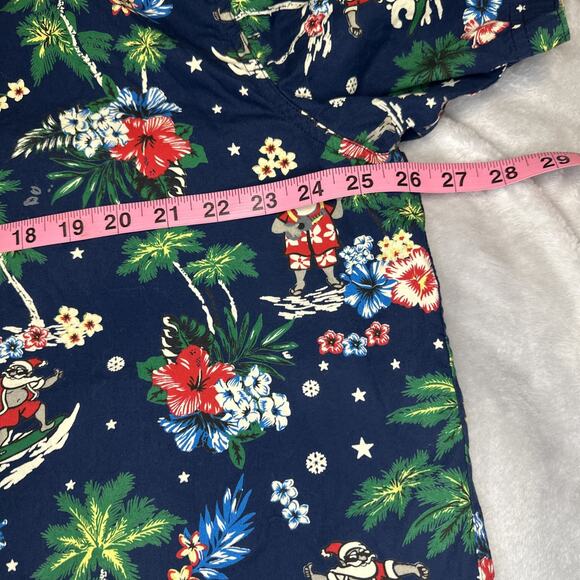 Free Planet Button Up Shirt Mens Size 2X Short Sleeve Hawaiian Santa Beach Print - Picture 9 of 12